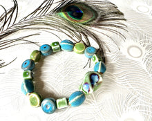 Load image into Gallery viewer, Blue &amp; green ceramic bracelet