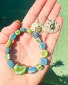Blue & green ceramic bracelet
