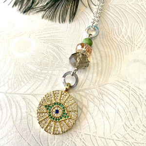 Green Evil Eye Amulet Necklace