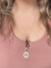 Load image into Gallery viewer, Pink &amp; Purple Amethyst evil eye amulet necklace