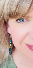 Load image into Gallery viewer, Cobalt Blue Quartz Earring With Swarovski Crystal