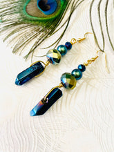 Load image into Gallery viewer, Cobalt Blue Quartz Earring With Swarovski Crystal